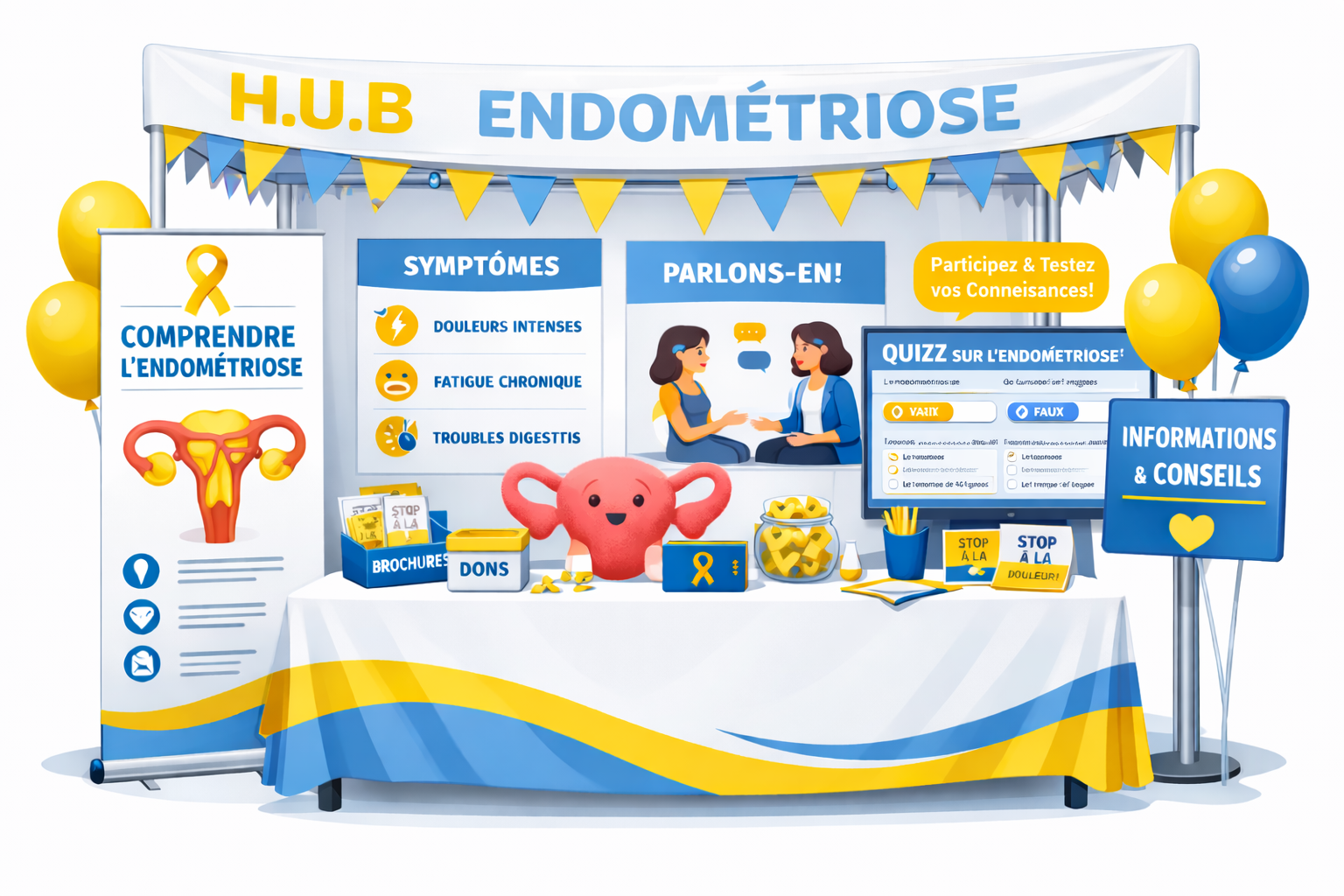 Endométriose sans filtre - Stand d'information - Hôpital Erasme - 26 mars 2026