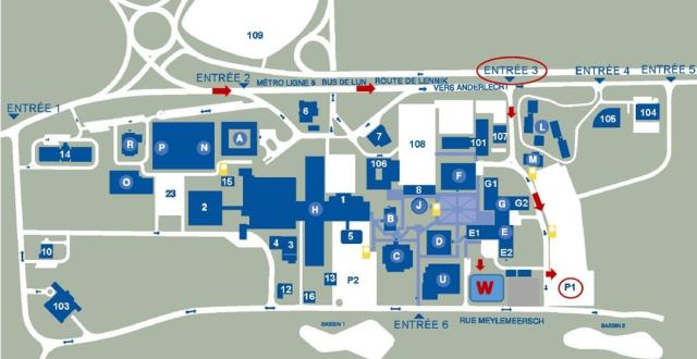 CIKR 2026 - Plan d'accès - Hôpital Universitaire de Bruxelles