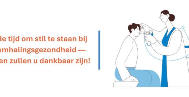 Luister naar je adem! - Bewustmakingcampagne voor longkanker 2025 - Academisch Ziekenhuis Brussel - Infostand